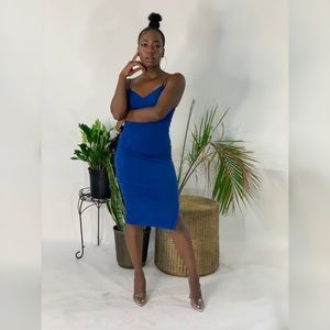 Blue velvet Bodycon Dress